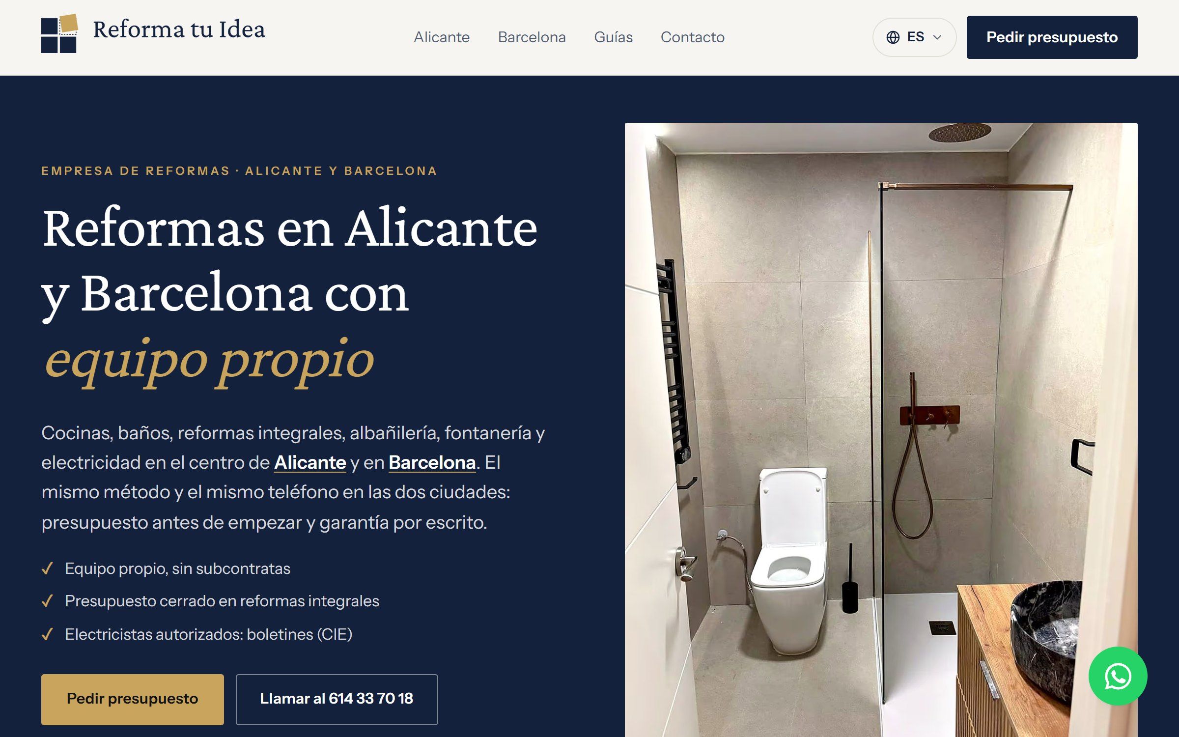 Captura de la web de Reforma tu Idea